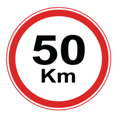 Traffic of speed limit of 50KM