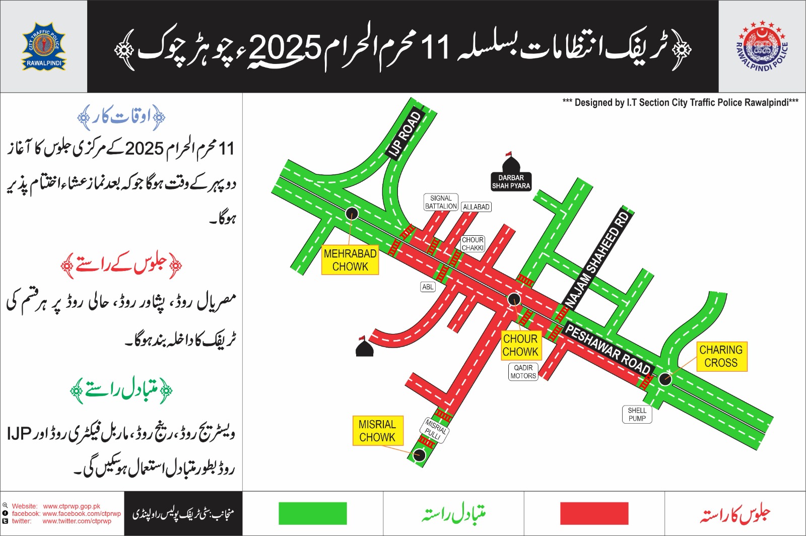 Traffic Plan 11th Muharram Rawalpindi