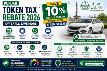 Punjab gives a 10% rebate on annual token tax paid by 31 August 2026.