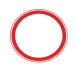Plain red circular Pakistani prohibitory road sign with a white centre and no symbol, meaning all vehicles are prohibited