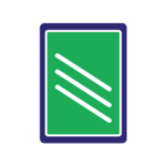 Pakistani motorway countdown marker showing three diagonal white bars on a green plate, three hundred metres to the exit