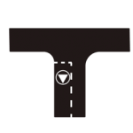 Pakistani road marking showing a white give way triangle painted on a minor road at a T-junction