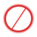 Pakistani no parking road sign showing a single red diagonal bar across a white circle with a red border