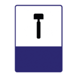 Pakistani informative road sign showing a workshop tool symbol indicating vehicle repair services