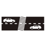 Pakistani road marking showing broad white zebra stripes forming a pedestrian crossing